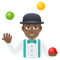 Man Juggling- Medium-Dark Skin Tone emoji on Emojione